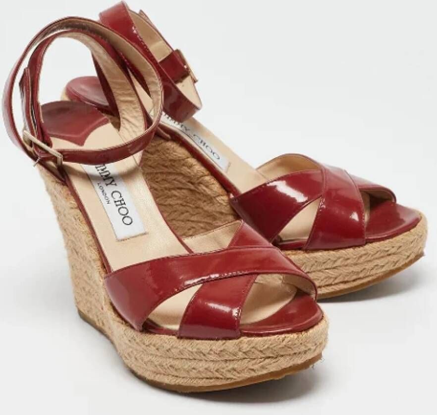 Jimmy Choo Pre-owned Leather sandals Red Dames