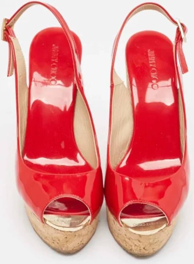 Jimmy Choo Pre-owned Leather sandals Red Dames