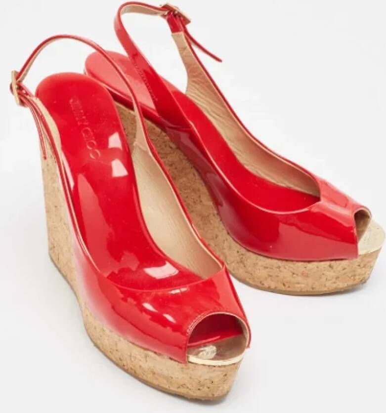 Jimmy Choo Pre-owned Leather sandals Red Dames