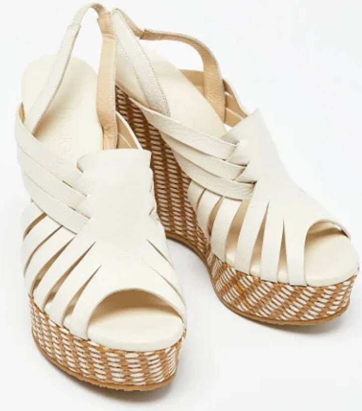 Jimmy Choo Pre-owned Leather sandals White Dames