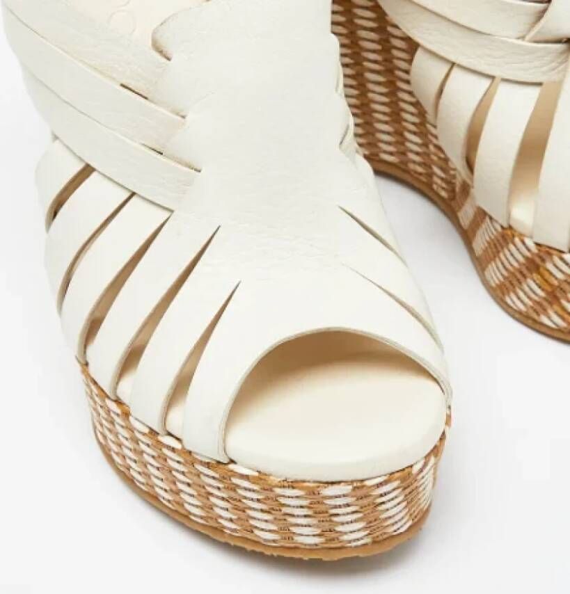 Jimmy Choo Pre-owned Leather sandals White Dames