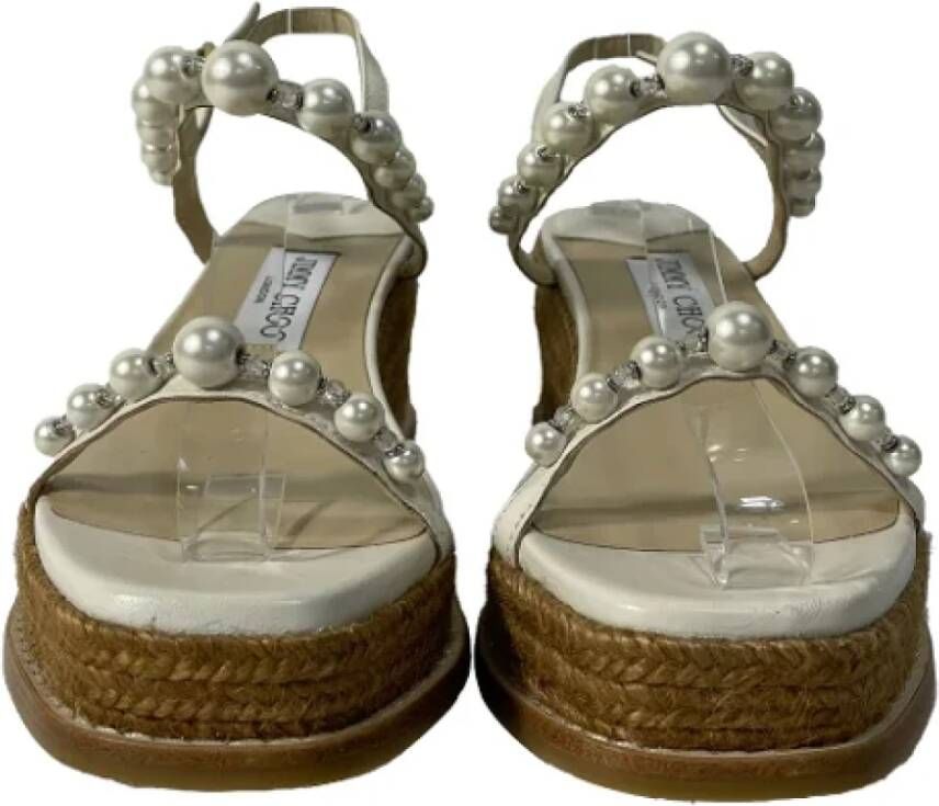 Jimmy Choo Pre-owned Leather sandals White Dames