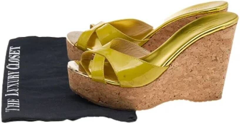 Jimmy Choo Pre-owned Leather sandals Yellow Dames