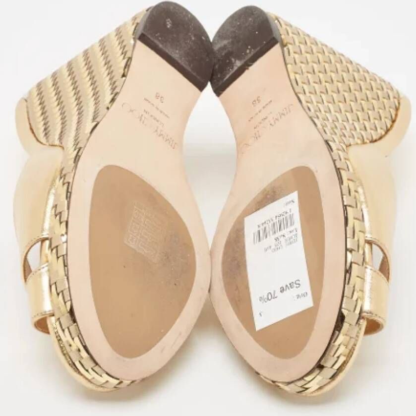 Jimmy Choo Pre-owned Leather sandals Yellow Dames