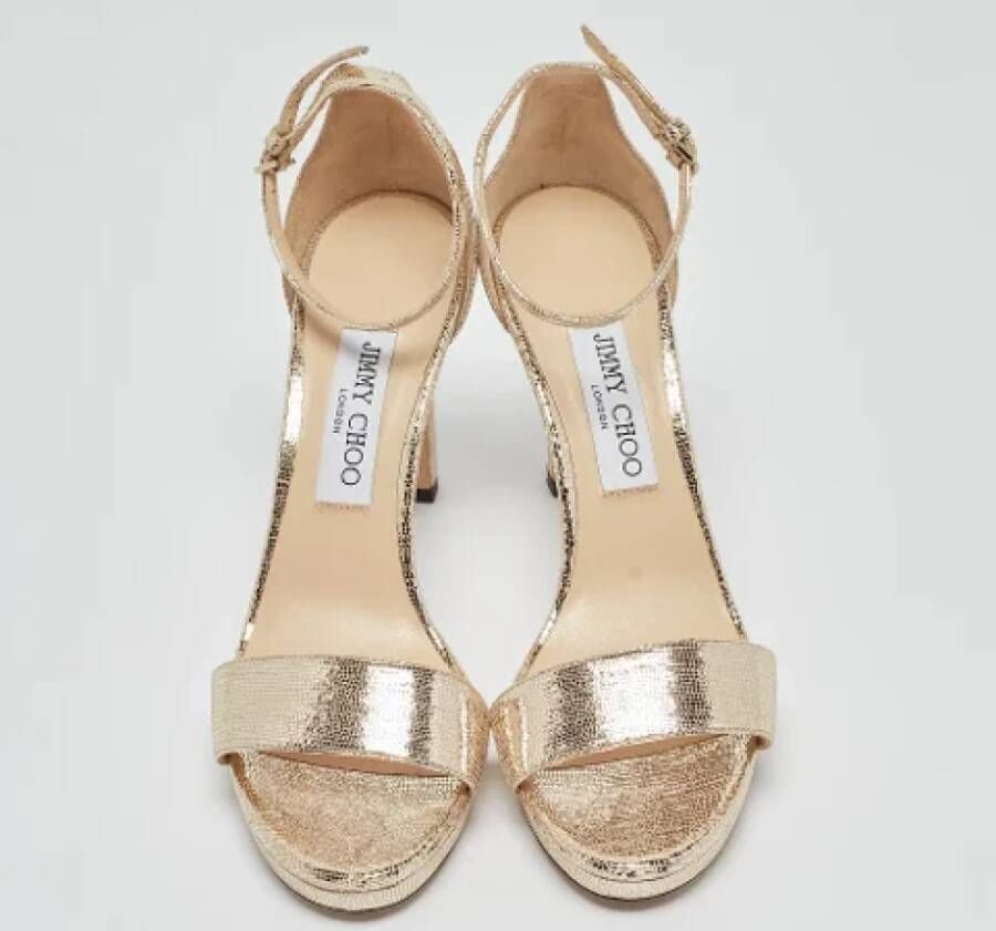 Jimmy Choo Pre-owned Leather sandals Yellow Dames