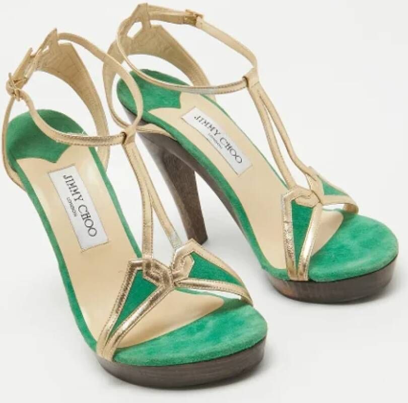 Jimmy Choo Pre-owned Leather sandals Yellow Dames