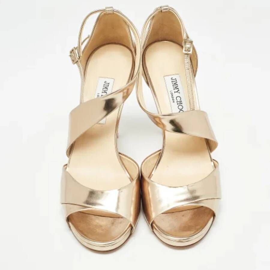 Jimmy Choo Pre-owned Leather sandals Yellow Dames