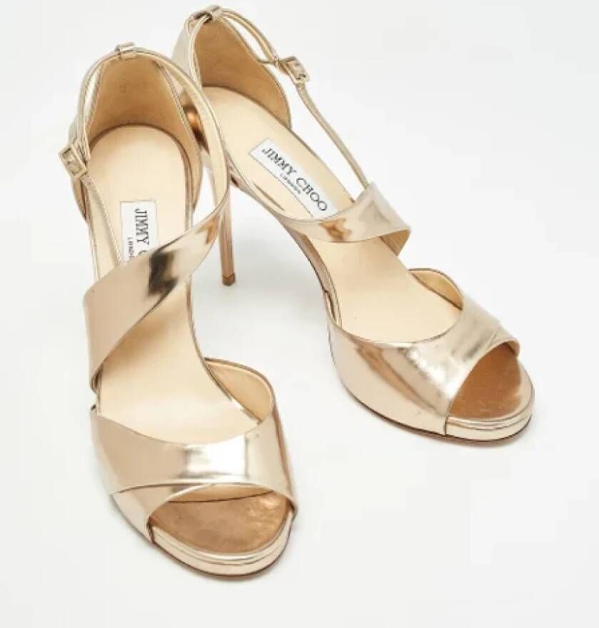 Jimmy Choo Pre-owned Leather sandals Yellow Dames