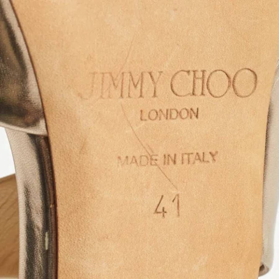 Jimmy Choo Pre-owned Leather sandals Yellow Dames