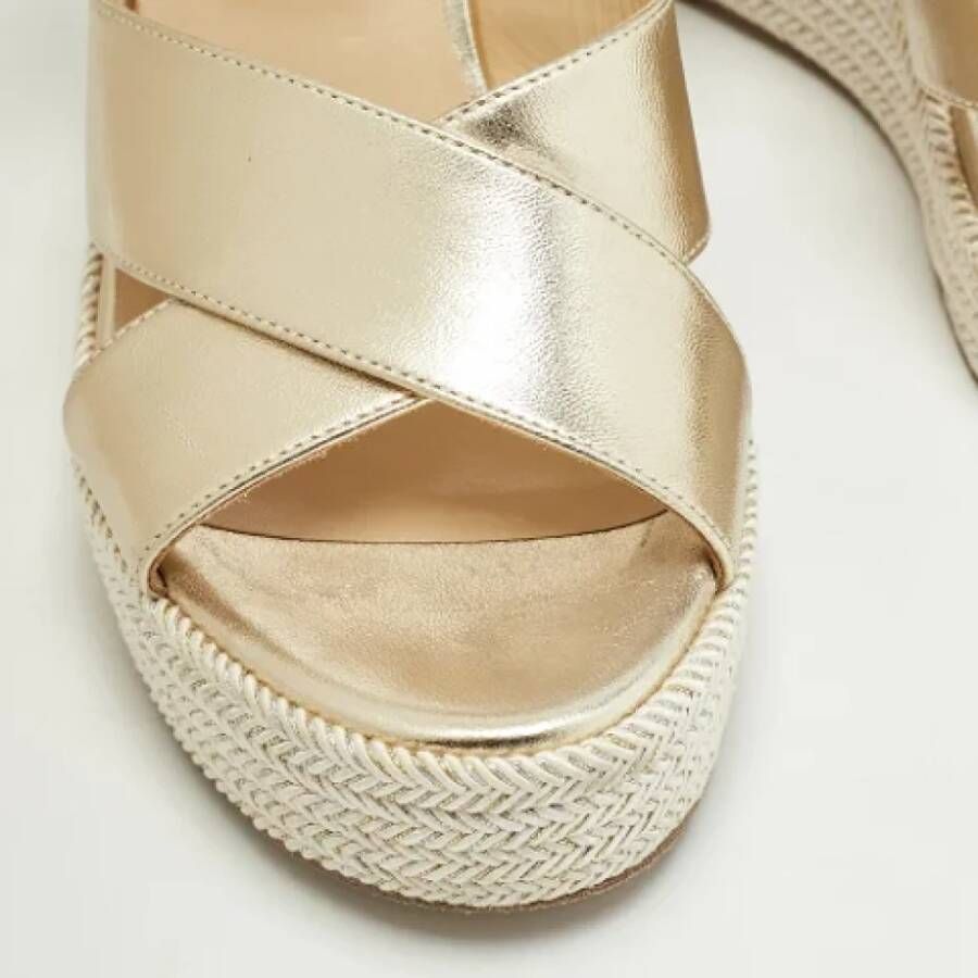 Jimmy Choo Pre-owned Leather sandals Yellow Dames