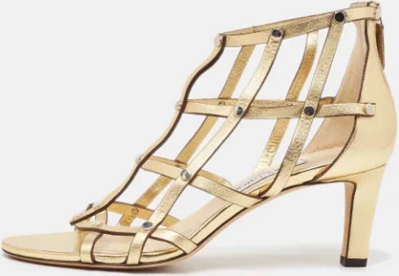 Jimmy Choo Pre-owned Leather sandals Yellow Dames