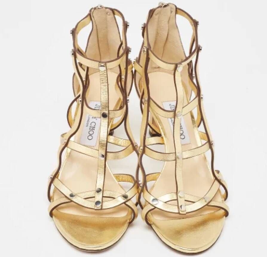 Jimmy Choo Pre-owned Leather sandals Yellow Dames