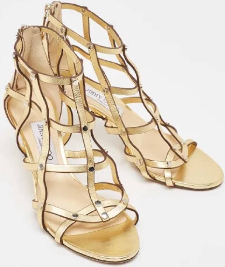 Jimmy Choo Pre-owned Leather sandals Yellow Dames