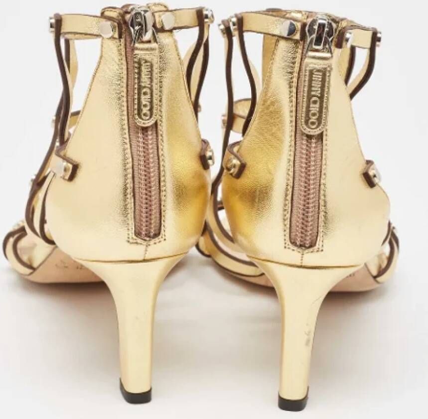 Jimmy Choo Pre-owned Leather sandals Yellow Dames