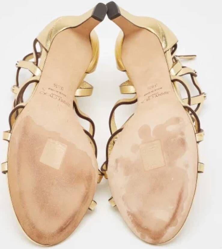 Jimmy Choo Pre-owned Leather sandals Yellow Dames