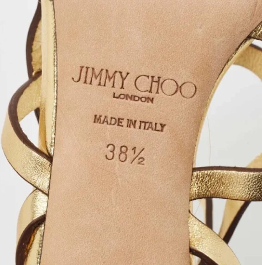 Jimmy Choo Pre-owned Leather sandals Yellow Dames