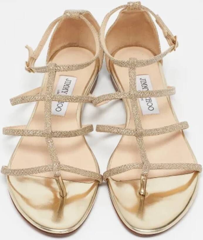 Jimmy Choo Pre-owned Leather sandals Yellow Dames