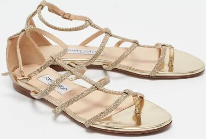 Jimmy Choo Pre-owned Leather sandals Yellow Dames