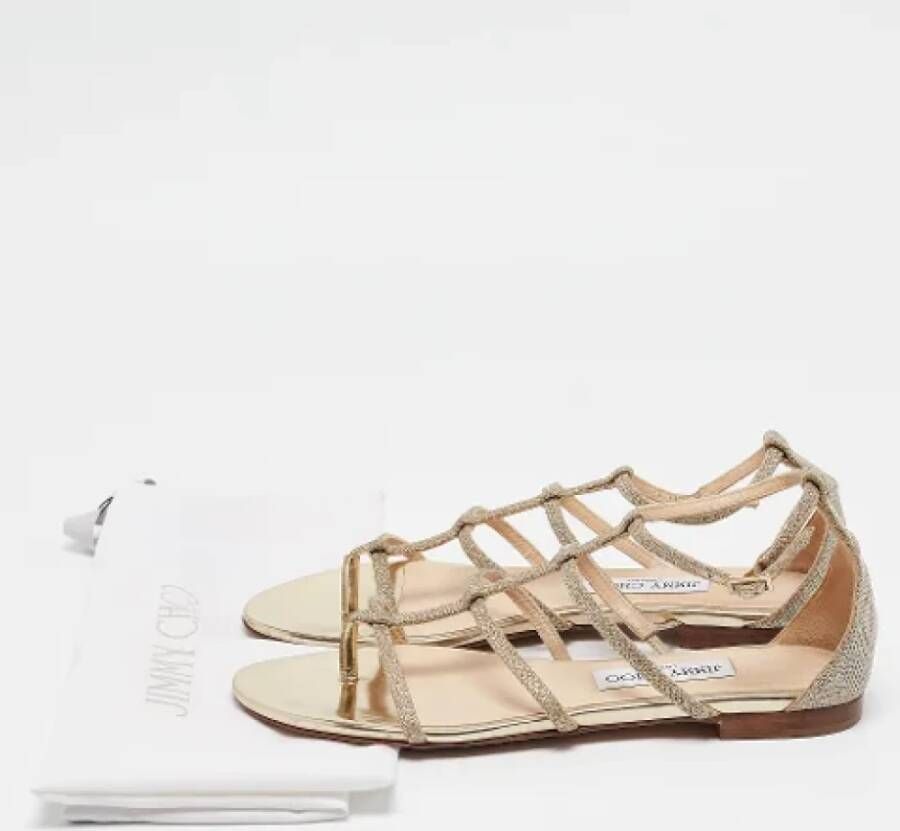 Jimmy Choo Pre-owned Leather sandals Yellow Dames