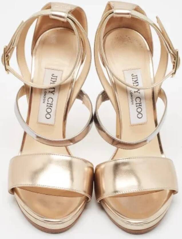 Jimmy Choo Pre-owned Leather sandals Yellow Dames