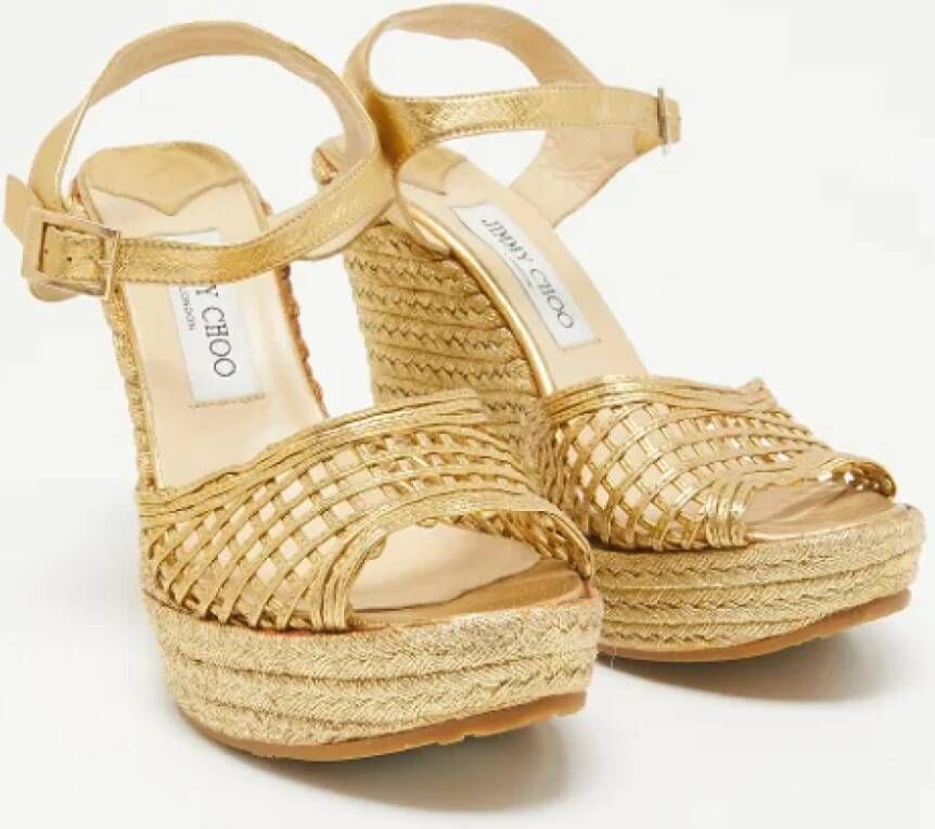 Jimmy Choo Pre-owned Leather sandals Yellow Dames