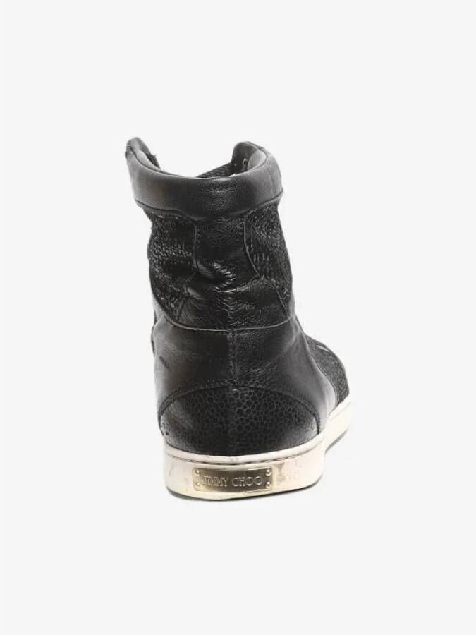 Jimmy Choo Pre-owned Leather sneakers Black Dames