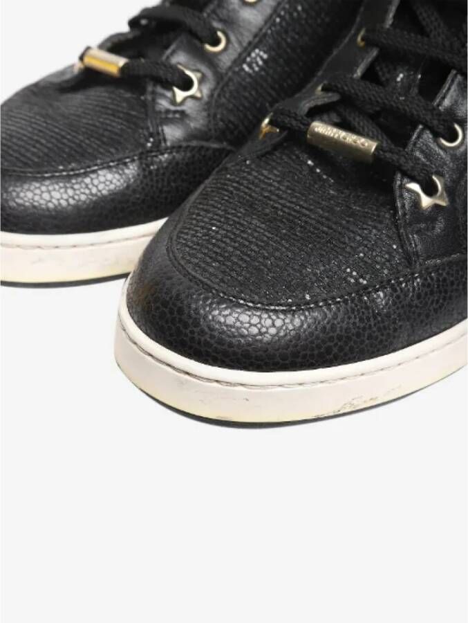 Jimmy Choo Pre-owned Leather sneakers Black Dames