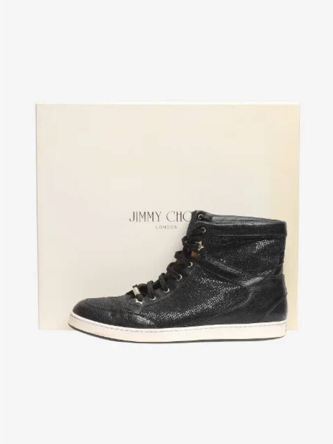 Jimmy Choo Pre-owned Leather sneakers Black Dames