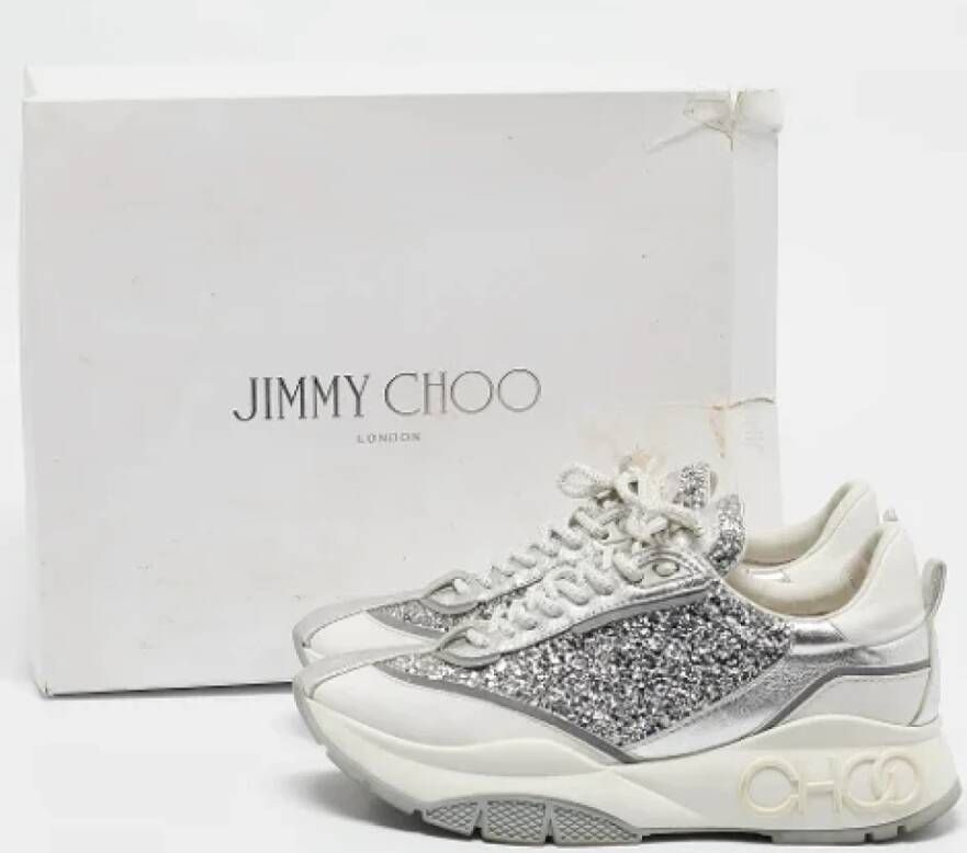 Jimmy Choo Pre-owned Leather sneakers Gray Dames