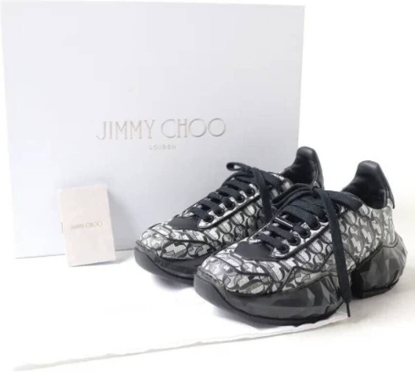 Jimmy Choo Pre-owned Leather sneakers Gray Dames