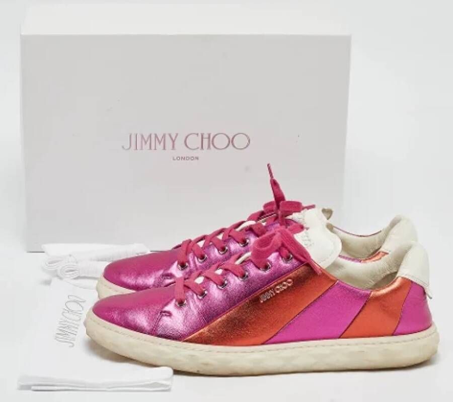 Jimmy Choo Pre-owned Leather sneakers Multicolor Dames