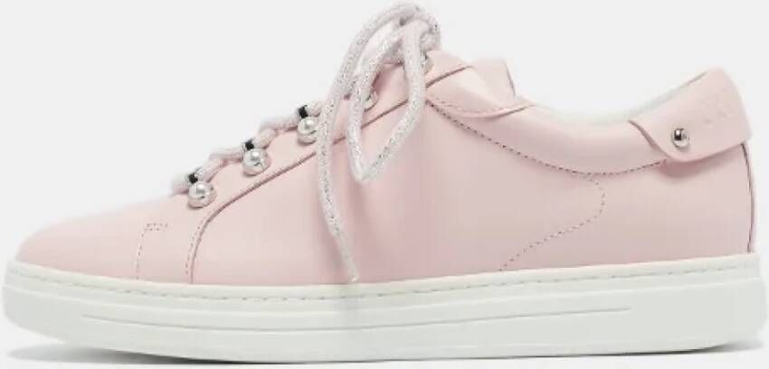 Jimmy Choo Pre-owned Leather sneakers Pink Dames