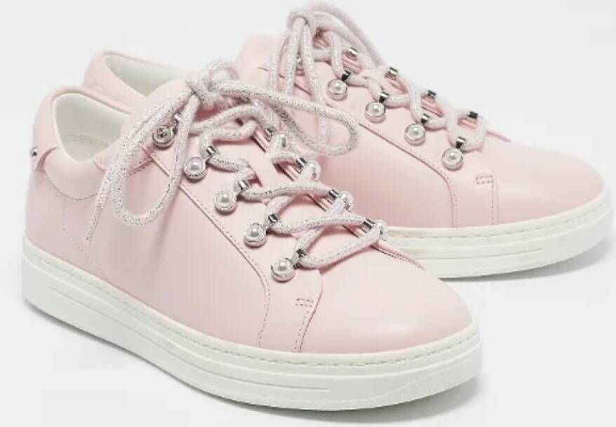 Jimmy Choo Pre-owned Leather sneakers Pink Dames