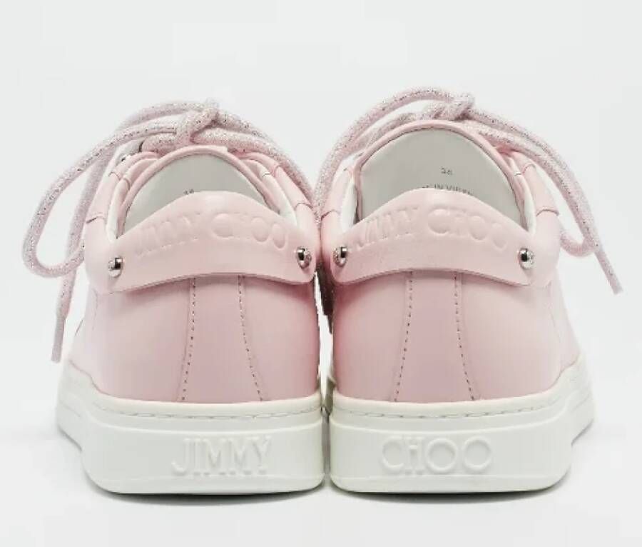 Jimmy Choo Pre-owned Leather sneakers Pink Dames