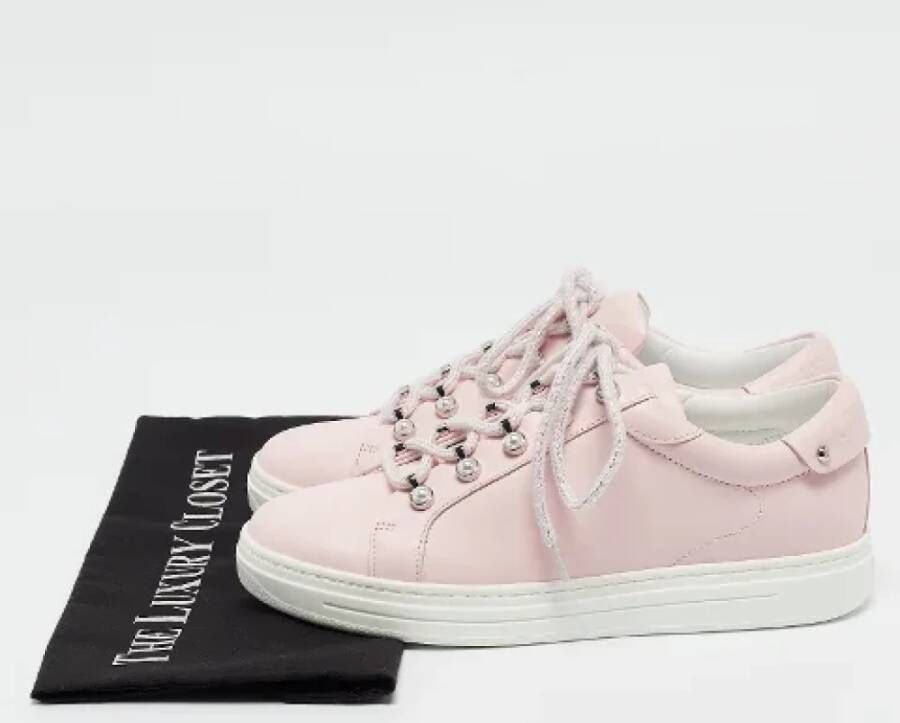 Jimmy Choo Pre-owned Leather sneakers Pink Dames