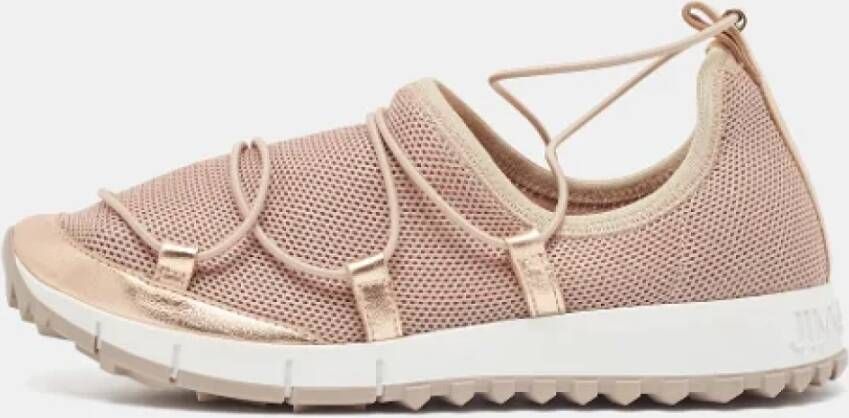 Jimmy Choo Pre-owned Leather sneakers Pink Dames