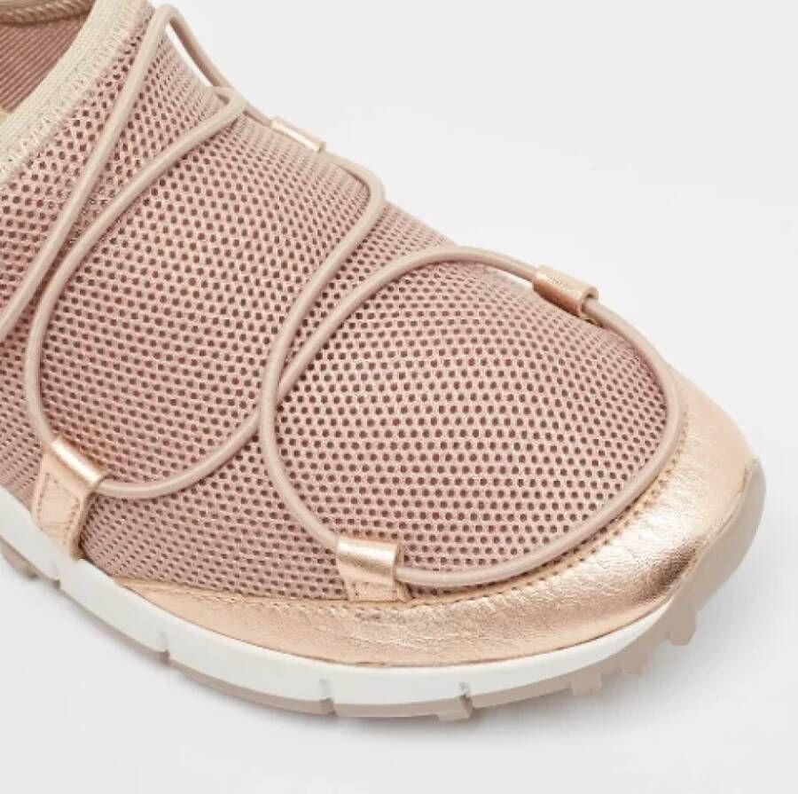 Jimmy Choo Pre-owned Leather sneakers Pink Dames