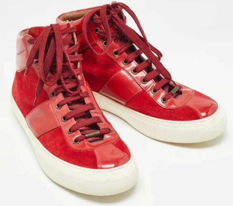 Jimmy Choo Pre-owned Leather sneakers Red Heren