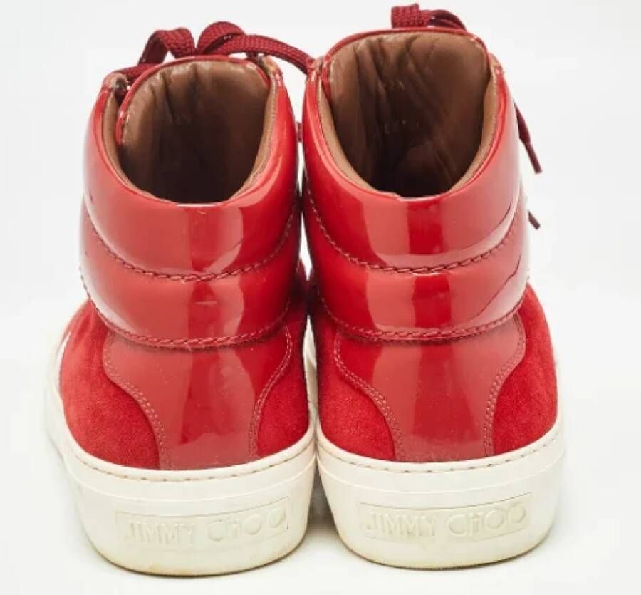 Jimmy Choo Pre-owned Leather sneakers Red Heren