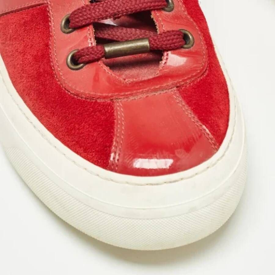 Jimmy Choo Pre-owned Leather sneakers Red Heren