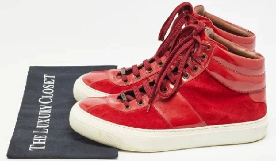 Jimmy Choo Pre-owned Leather sneakers Red Heren