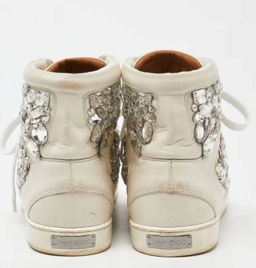 Jimmy Choo Pre-owned Leather sneakers White Dames