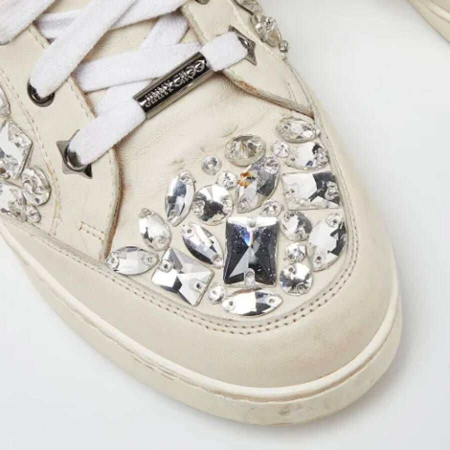 Jimmy Choo Pre-owned Leather sneakers White Dames