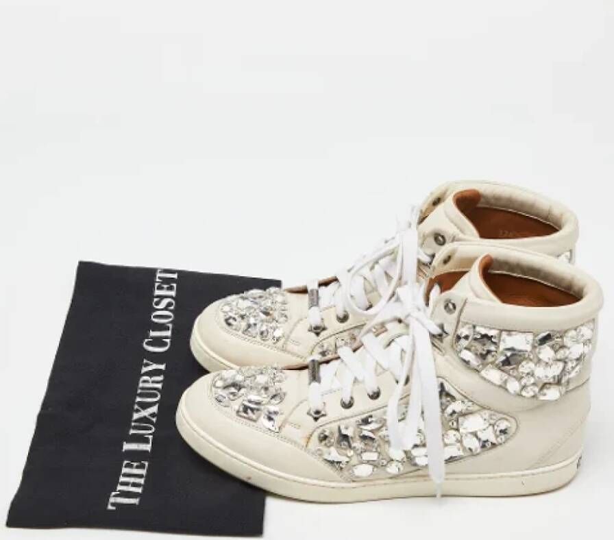 Jimmy Choo Pre-owned Leather sneakers White Dames