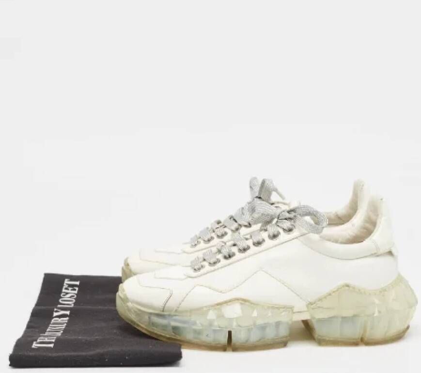 Jimmy Choo Pre-owned Leather sneakers White Dames