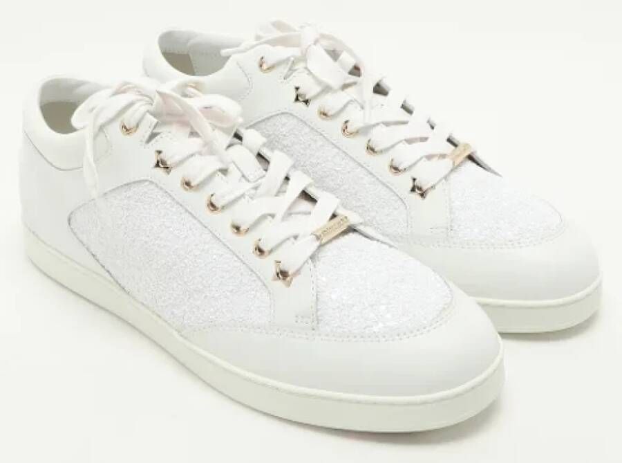 Jimmy Choo Pre-owned Leather sneakers White Dames