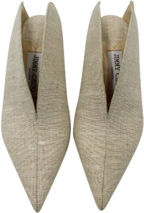 Jimmy Choo Pre-owned Linen mules Beige Dames