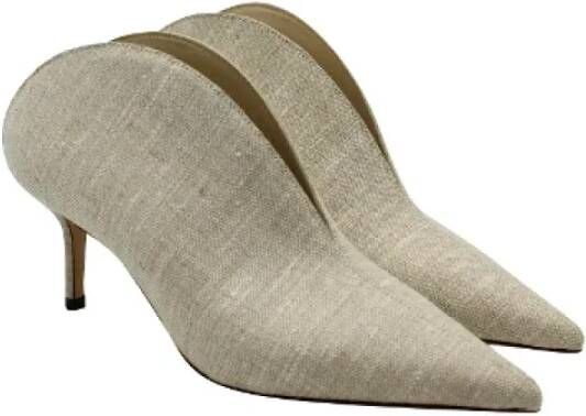 Jimmy Choo Pre-owned Linen mules Beige Dames