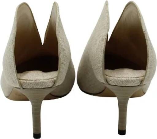 Jimmy Choo Pre-owned Linen mules Beige Dames