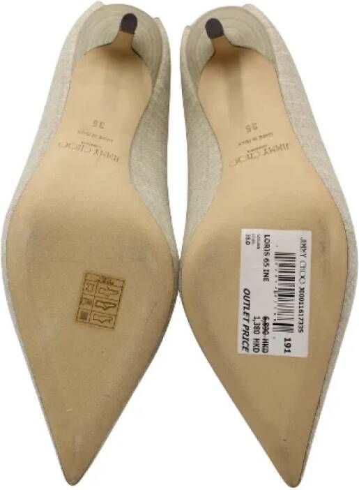 Jimmy Choo Pre-owned Linen mules Beige Dames